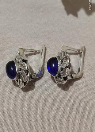 Серьги серебряные, винтаж советский 3