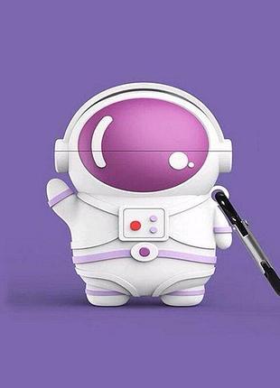 Чехол для наушников apple airpods 1 / 2 alitek астронавт nasa white-pink + карабин
