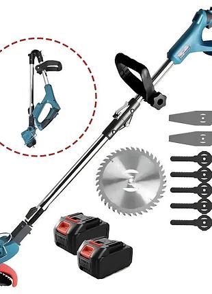 Електрична бездротова газонокосарка lawn mover з 2 акумуляторами 48v, 2000ма