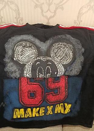 Название: черная футболка с принтом mickey mouse, женский оверсайз