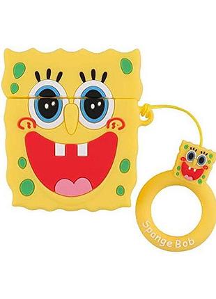 Чохол для навушників apple airpods alitek sponge bob (губка боб) + тримач (88688)