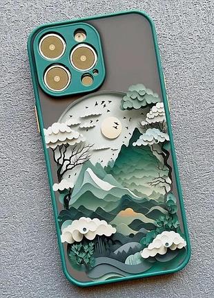 Чехол панель для apple iphone 11 alitek природа облака green 2