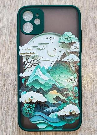 Чехол панель для apple iphone 11 alitek природа облака green 3