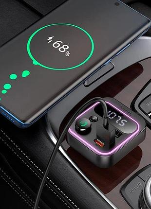 Fm модуль hoco e85 tiger pd20w+qc3.0 /2*usb+1*type-c /btv5.4 3