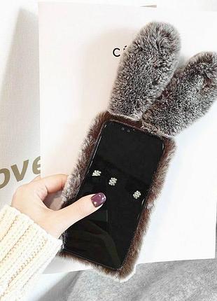 Чехол панель для apple iphone 12 / 12 pro alitek зайчик dark grey 10