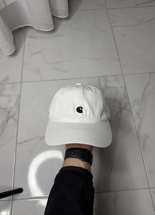 Біла кепка carhartt wip script embroidery cap (біла бейсболка)
