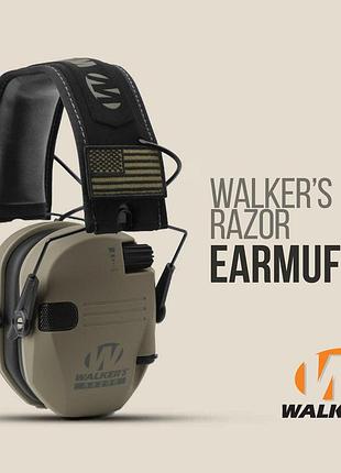 Активные стрелковые тактические наушники walker's razor slim patriot койот (сша)