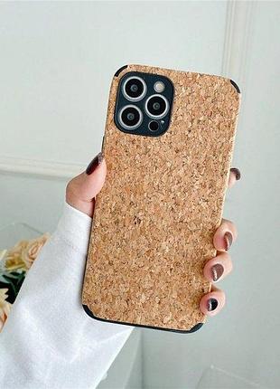 Чехол из дерева для apple iphone 13 alitek пробковое дерево brown/black