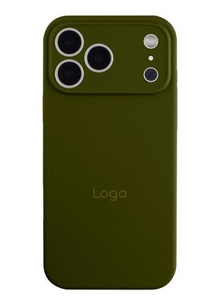 Чохол silicone case full size with frame для iphone 18 pro max 45.army green