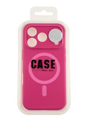 Чохол накладка glow silicone case з рамкою камери для iphone 18 pro max панель-накладка для телефону з magsafe manyue red 3