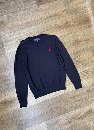 Дитячий джемпер для хлопчика polo ralph lauren р.м на 10-12р. 140-149см. темно-синій