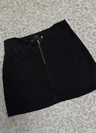 Джинсова спідниця жіноча 16, xl чорна 42