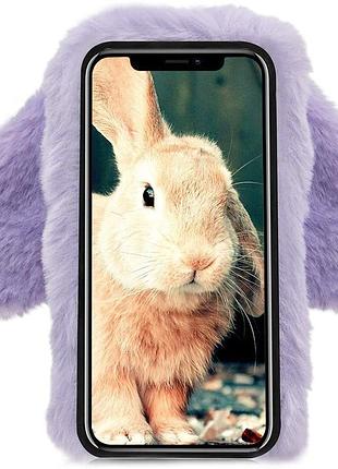 Панель чехол для apple iphone 14 plus/15 plus зайчик лиловый 3