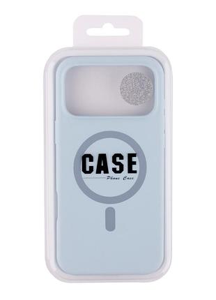 Чохол накладка glow silicone case with magsafe для apple iphone 18 pro max панель-накладка для телефону магніта зарядка blue 3