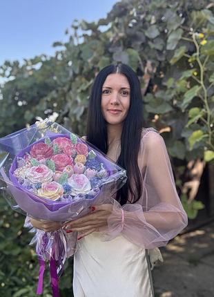 Зефірний букет, зефір, зефірні квіти,  дофаміновий букет