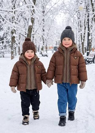 Курточка 52/1, р.80,90,100,110,120,130, холлофайбер, шоколад
