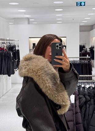 Куртка утеплена коричнева zara 2