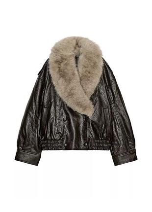 Куртка утеплена коричнева zara 3