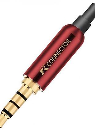 Конектор штекер під паяння freeend — 3.5 мм trrs r connector red/gold метал
