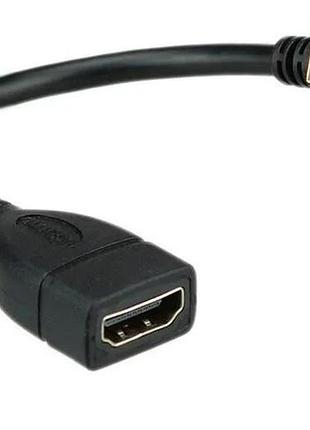 Кабель переходник угловой mini hdmi male - hdmi female full hd 1080p, 16 см (up)
