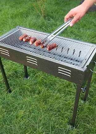 Мангал складаний з ніжками barbecue (ca-03-1) (ш300/д660/в600) (+решітка, протвень, щипці)