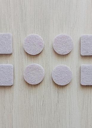 Накладки для защиты пола и мебели от царапин beige круг + квадрат, 20 мм (mix 8 шт)