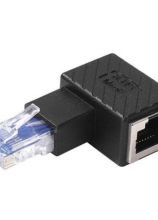 Переходник адаптер соединитель lan rj45 male - rj45 female, right
