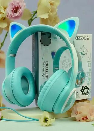 Навушники накладні bluetooth кошенятко з вушками akz-02c