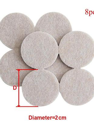 Накладки от царапин для ножек стульев, столов beige d=20мм, h=5мм (8 в 1)