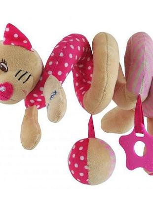 Спіраль рожевий плюшева stk-17519c котик (33260, pink) тм baby mix
