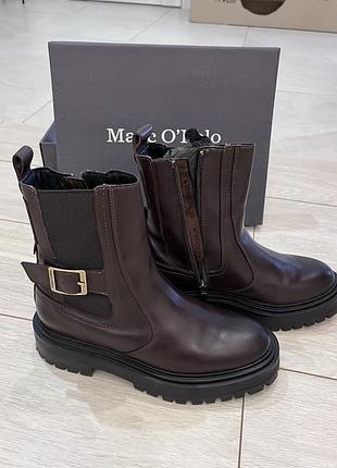 Продам взуття marc o’polo — темно-коричневі шкіряні черевики