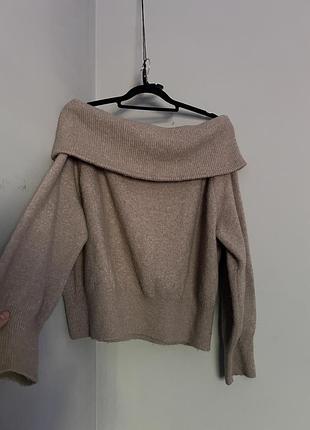 Шоколадний светр із відкритими плечима h&m 🍂 🤎