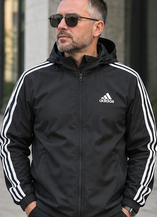 Чоловіча куртка adidas performance essentials чорна з капюшоном m