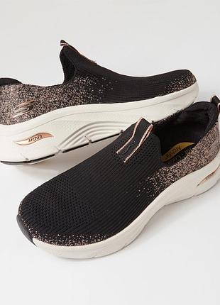 Кроссовки-слипоны skechers arch fit d'lux glimmer dust 39р/26 см.