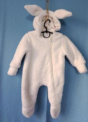 Чоловічок плюшевий на підкладці, з вушками, зайчик, dopodopo newborn 1-2m/56