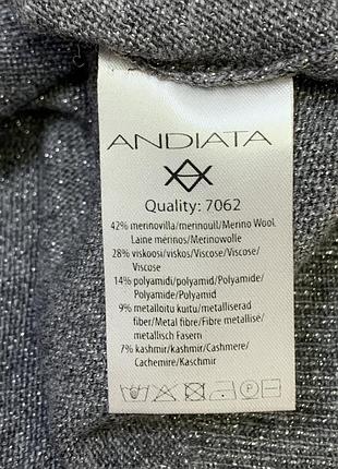 Andiata свитер шерстяной свитер andiata оригинал финляндия люксовый гольф с коротким рукавом люрекс 6