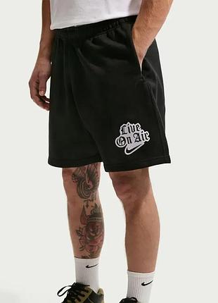 Шорти чоловічі nike solo swoosh mens fleece shorts black ir3625-010