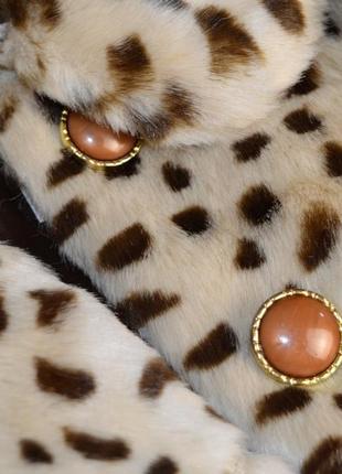 Брендовая леопардовая шуба полушубок с карманами atmosphere акрил этикетка7 фото