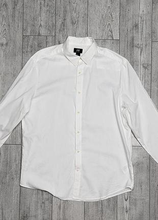 Мужская рубашка h&amp;m белая l хлопок 2