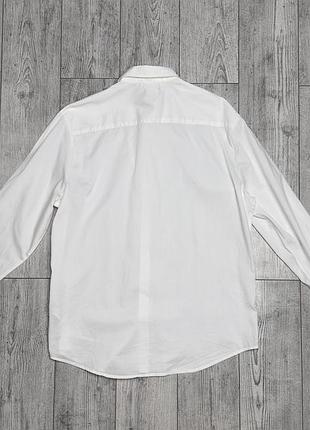 Мужская рубашка h&amp;m белая l хлопок 3