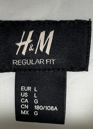 Мужская рубашка h&amp;m белая l хлопок 5
