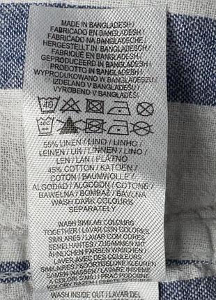 Рубашка мужская primark синяя 2xl лён (linen blend) 6