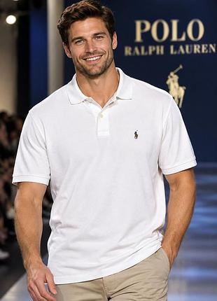 Мужское поло polo ralph lauren белое xxl хлопок