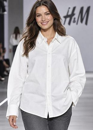 Сорочка жіноча h&m біла l бавовна