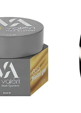 Металлическая гель-краска gold metal gel valeri, 5 мл