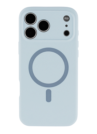 Чохол накладка glow silicone case з рамкою камери для iphone 18 pro max панель-накладка для телефону з magsafe blue