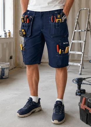 Чоловічі робочі шорти bertee сині l з тканини cordura