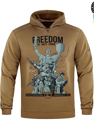 Худи с капюшоном большой размер батал 3хл m-tac кофта hoodie freedom coyote brown
