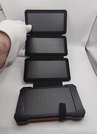 🔋 повербанк 26800 mah m30000s с 4 солнечными панелями и led-фонарем (новый, в коробке)