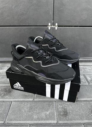 Adidas ozweego all black, кросівки чоловічі адідас озвіго чорні стильні кросівки